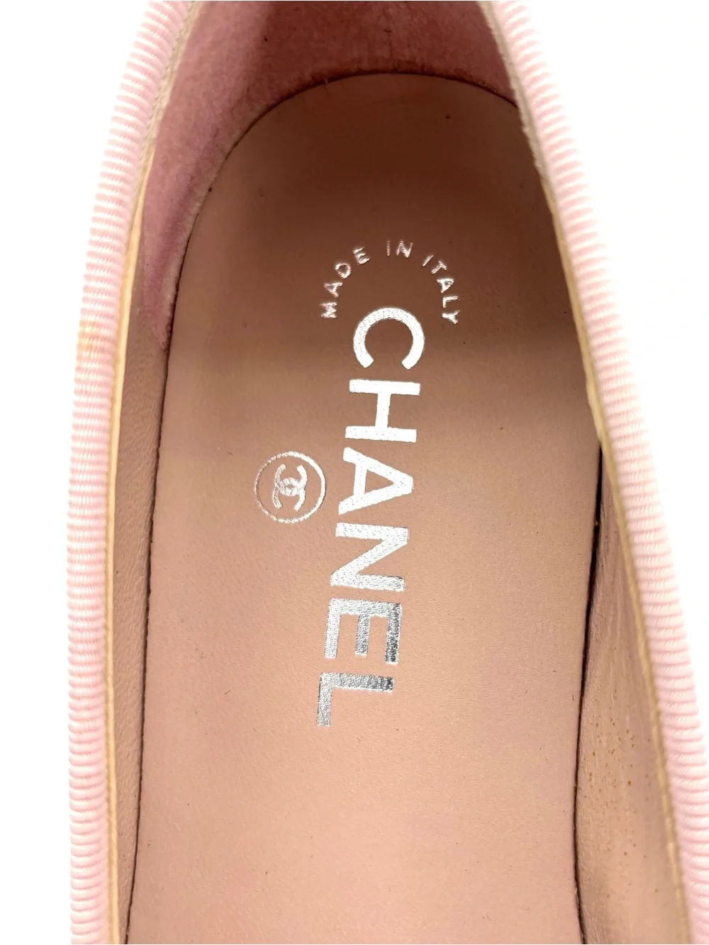 Chanel Vintage Lagerfeld CC Logo Bow Cap Toe Patent Leather Ballet Flats 38.5